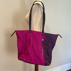Nanette Lepore Purple and Pink Nylon Tote